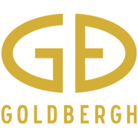 Goldbergh logo with stylized interlocking GD in gold and 'GOLDBERGH' text beneath